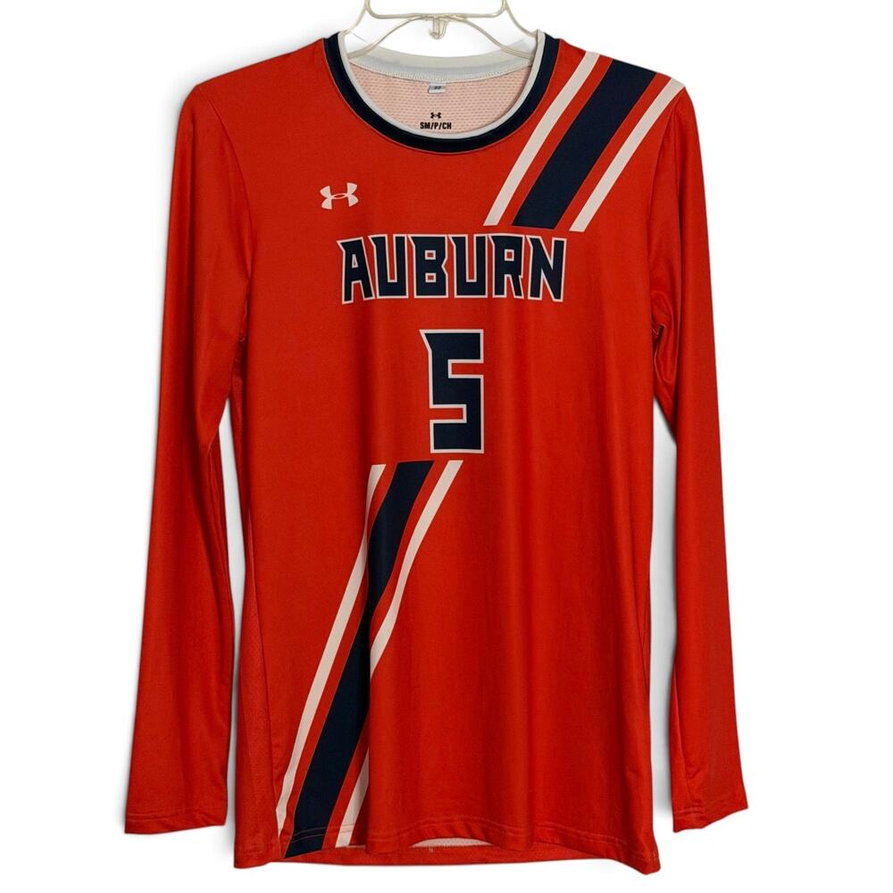 Under Armour Auburn Tigers Womens Soccer Jersey Size S Long Sleeve Orange NCAA